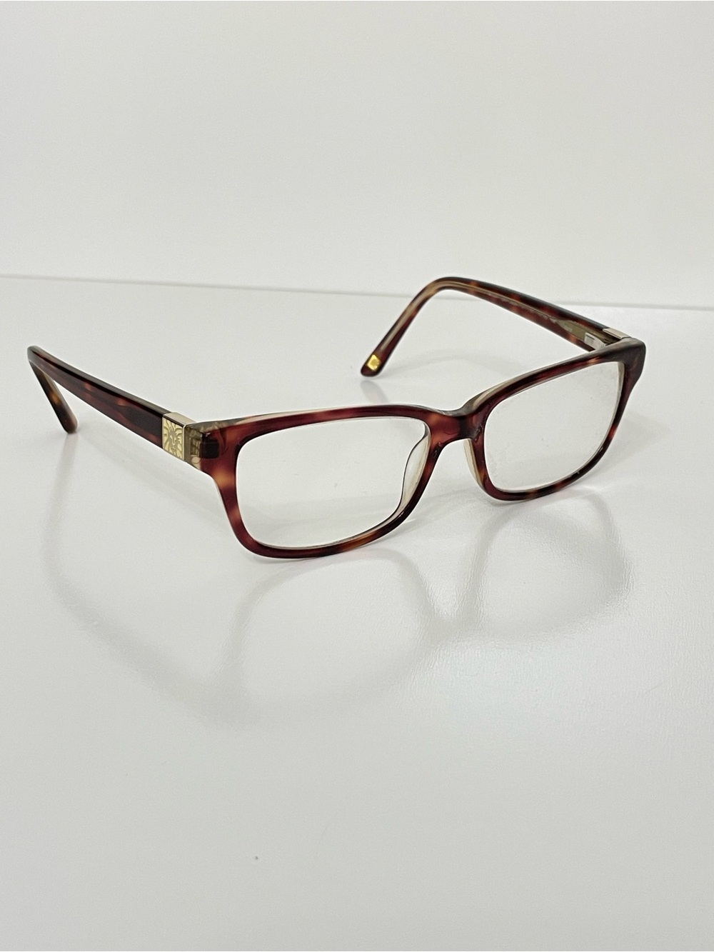 Anne Klein Rectangular Tortoiseshell Frames Eyeglass Office Siren Dark Academia